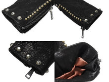 Load image into Gallery viewer, 極美品 GUCCI グッチ ダブルライダースジャケット スタッズ 刺繍 シープスキン ブラック サイズ38 中古 4b006347