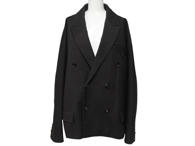 BOTTEGAVENETA ボッテガヴェネタ ダブルテーラードジャケット655968 V0BS0 コットン ブラウン サイズ50 美品 中古 4b006348