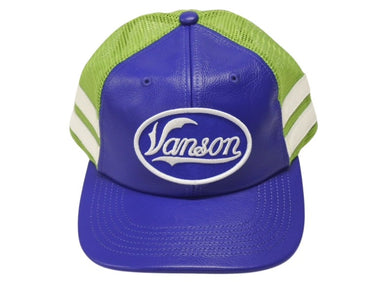 新品未使用 Supreme シュプリーム × Vanson ヴァンソン レザーキャップ ブルー グリーン ONE SIZE 58cm H79FW25 中古 4b006372