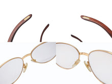 画像をギャラリービューアに読み込む, 極美品 CARTIER カルティエ Giverny ジヴェルニー 眼鏡 135b サイズ52◻︎16 ウッドテンプル ゴールド シルバー 度入り 中古 4b006523