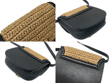 Load image into Gallery viewer, 極美品 YVES SAINT LAURENT イヴサンローラン カイラ ミニショルダーバッグ 634818 ラフィア レザー ベージュ ゴールド金具 中古 4b006528