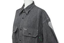 画像をギャラリービューアに読み込む, 極美品 KAPITAL キャピタル GRANDRELLE 2TONES BONE PATCH VENTILATOR WORKSHIRT 長袖シャツ K2504LS143 サイズXL チャコール 中古 4b006595