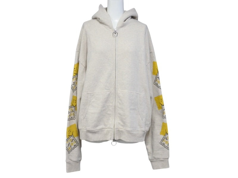 新品未使用 KAPITAL キャピタル ZIP UP GYM HOODIE ジップアップ ジム パーカー オフホワイト クッキー コットン K2502LC011 サイズ4 中古 4b006597