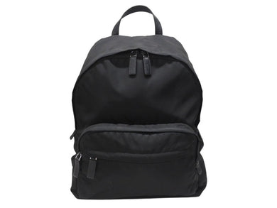 PRADA プラダ リュック バックパック 2VZ066 トライアングルロゴ ナイロン ブラック シルバー金具 美品 中古 4b006621