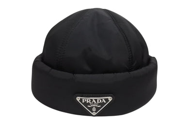 極美品 PRADA プラダ Re-Nylon リナイロン パデッドビーニー フィッシャーマンキャップ 2HC168 サイズM トライアングルロゴ 中古 4b006658