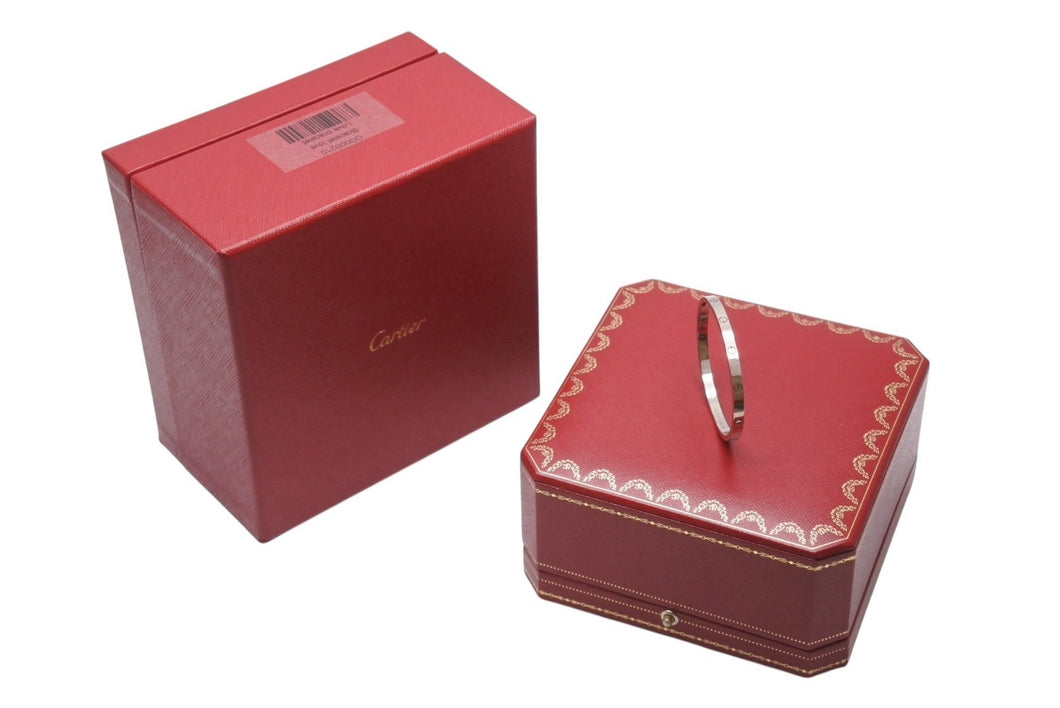 CARTIER カルティエ Love ラブブレス ブレスレット スモール シルバー ホワイトゴールド ジュエリー B6079217 18g 新型 15号 美品 中古 4b006666
