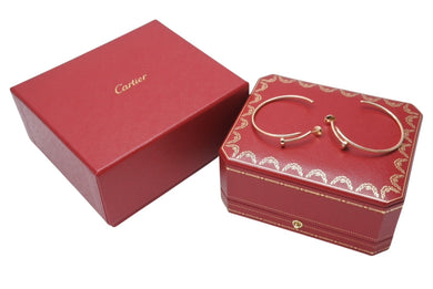 極美品 CARTIER カルティエ ジュスト アン クル フープ イヤリング ラージ ピアス ゴールド ピンクゴールド ジュエリー 10.8g B8301211 中古 4b006667