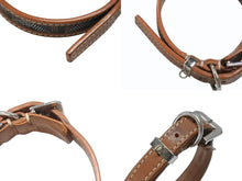 画像をギャラリービューアに読み込む, GOYARD ゴヤール 首輪 リード ペット用 ヘリンボーン ブラウン PVC レザー シルバー金具 良品 中古 4b006693