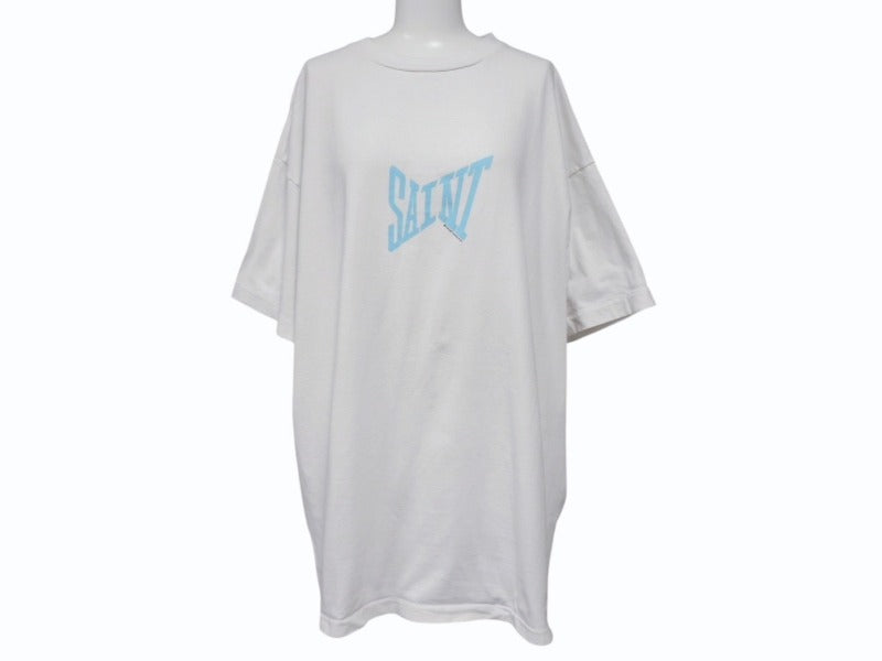 SAINT MICHAEL セントマイケル 半袖Ｔシャツ 24SS RIBON SAINT SM-YS8-0000-012 ホワイト コットン サイズXL 美品 中古 4b006724