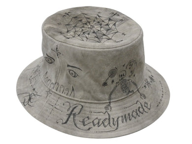 極美品 READYMADE×Dr. WOO レディメイド ドクターウー BUCKET HAT TATOO バケットハット 23AW REDW-CO-WH-00-00-03 グレー 中古 4b006738cfzs