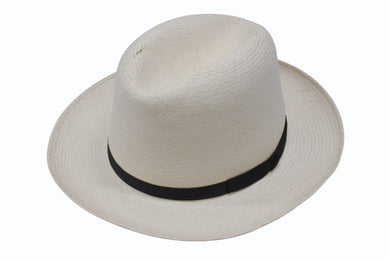 KIJIMA TAKAYUKI キジマタカユキ ハット S-181202 ホワイト ブラック シルク レザー Panama hat plant サイズ2 美品 中古 4b006739
