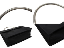 画像をギャラリービューアに読み込む, PRADA プラダ ハンドバッグ トライアングルロゴ B7003 メタルハンドル テスート ブラック 美品 中古 4b006760