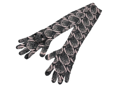 極美品 PRADA プラダ Wool Pocket Gloves ウール ポケット グローブ 21FW 27447 トライングルロゴ サンプル 手袋 総柄 中古 4b006763