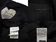 画像をギャラリービューアに読み込む, 極美品 MARC JACOBS マークジェイコブス ダブルテーラードジャケット AS0204 サイズ2 ストライプ ウール ブラック ショート丈 中古 4b006766