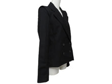 画像をギャラリービューアに読み込む, 極美品 MARC JACOBS マークジェイコブス ダブルテーラードジャケット AS0204 サイズ2 ストライプ ウール ブラック ショート丈 中古 4b006766
