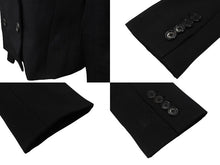 画像をギャラリービューアに読み込む, 極美品 MARC JACOBS マークジェイコブス ダブルテーラードジャケット AS0204 サイズ2 ストライプ ウール ブラック ショート丈 中古 4b006766