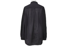 画像をギャラリービューアに読み込む, MIUMIU ミュウミュウ 長袖ノーカラーシャツ ETB2340 サイズ44 シェルボタン ウール ナイロン チャコール系 美品 中古 4b006767