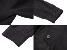 画像をギャラリービューアに読み込む, MIUMIU ミュウミュウ 長袖ノーカラーシャツ ETB2340 サイズ44 シェルボタン ウール ナイロン チャコール系 美品 中古 4b006767