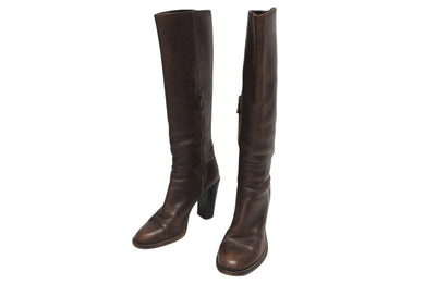 MIUMIU ミュウミュウ ロング ブーツ vero cuoio ブラウン サイズ39 イタリア製 レザー 美品 中古 4b006773