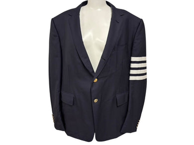 THOM BROWN トムブラウン コート テーラードジャケット コットン トリコロールカラー ブラック 黒 美品 中古 4b006894