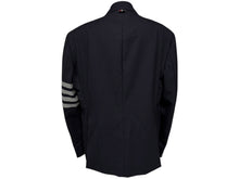 画像をギャラリービューアに読み込む, THOM BROWN トムブラウン コート テーラードジャケット コットン トリコロールカラー ブラック 黒 美品 中古 4b006894