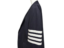 画像をギャラリービューアに読み込む, THOM BROWN トムブラウン コート テーラードジャケット コットン トリコロールカラー ブラック 黒 美品 中古 4b006894