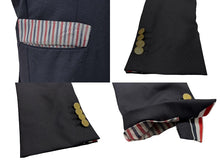 画像をギャラリービューアに読み込む, THOM BROWN トムブラウン コート テーラードジャケット コットン トリコロールカラー ブラック 黒 美品 中古 4b006894