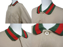 Load image into Gallery viewer, GUCCI グッチ Polo Shirt シェリーライン ストレッチポロシャツ サイズL ベージュ コットン 美品 中古 4b006900