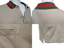 Load image into Gallery viewer, GUCCI グッチ Polo Shirt シェリーライン ストレッチポロシャツ サイズL ベージュ コットン 美品 中古 4b006900