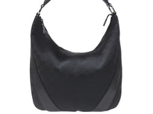 Load image into Gallery viewer, GUCCI グッチ ショルダーバッグ ホーボー ブラック シルバー金具 GGキャンバス レザー レディース 美品 中古 4b006930