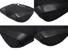 Load image into Gallery viewer, GUCCI グッチ ショルダーバッグ ホーボー ブラック シルバー金具 GGキャンバス レザー レディース 美品 中古 4b006930