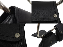 画像をギャラリービューアに読み込む, PRADA プラダ 97FW ループ ワンショルダーバッグ レザー ブラック アーカイブ トライアングルロゴ金具 シルバー金具 美品 中古 4b006940