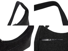 画像をギャラリービューアに読み込む, 極美品 PRADA プラダ プラダスポーツ ワンショルダーバッグ ウール ナイロンキャンバス チャコール ブラック シルバー金具 中古 4b006942