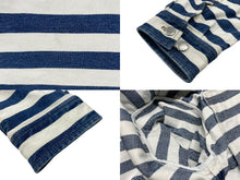 Load image into Gallery viewer, PRADA プラダ ロゴプレートボーダークロップドデニムジャケット GFB288 サイズ42 ホワイト ブルー 美品 中古 4b006947