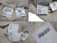 画像をギャラリービューアに読み込む, MIUMIU ミュウミュウ 23SS コットン ニットドレス MMA795 サイズ36S ベージュ リブニット ブランドロゴ 美品 中古 4b006948