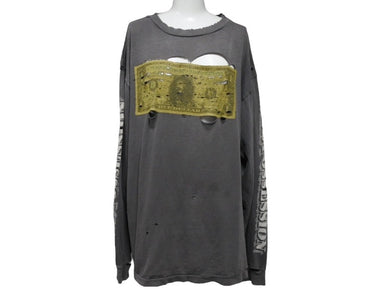 SAINT MICHAEL セントマイケル × 河村康輔 長袖 Tシャツ SM-A22-0000-083 サイズL チャコール プリント 中古 4b006956