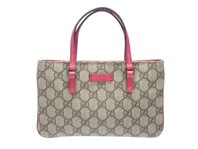 極美品 GUCCI グッチ ミニハンドバッグ GG 114559 002122 イタリア製 PVC レザー ベージュ ピンク シルバー金具 中古 4b006985