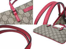 画像をギャラリービューアに読み込む, 極美品 GUCCI グッチ ミニハンドバッグ GG 114559 002122 イタリア製 PVC レザー ベージュ ピンク シルバー金具 中古 4b006985