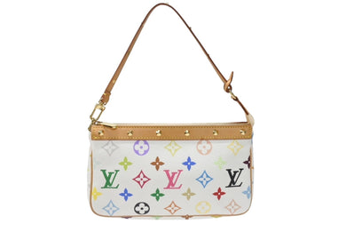 新品同様 LOUIS VUITTON ルイヴィトン ポシェット アクセソワール アクセサリーポーチ M92649 モノグラム マルチカラー 村上隆 中古 4b007020