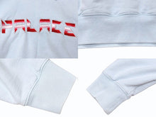 Load image into Gallery viewer, PALACE パレス パーカー フーディ 刺繍ロゴ コットン ライトブルー レッド ロゴ刺繍 背面プリント サイズL 美品 中古 4b007032