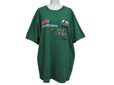 Supreme シュプリーム FUK DAT グラフィックデザイン半袖Ｔシャツ グリーン コットン サイズL 美品 中古 4b007054