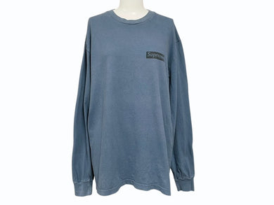 Supreme シュプリーム Small Logo Long Tee ロゴプリント ロングティーシャツ RN101837 ネイビー コットン サイズM 良品 中古 4b007057