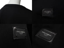 画像をギャラリービューアに読み込む, DOLCE&amp;GABBANA ドルチェ&amp;ガッバーナ 半袖 クルーネック Tシャツ ロゴプレート G8HLOT ブラック 黒 美品 中古 4b007060