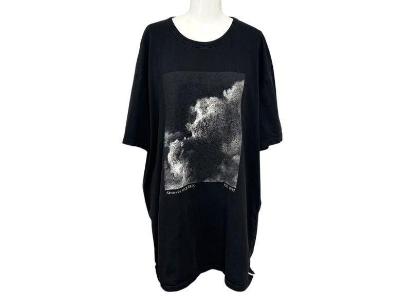 Alexander McQueen アレキサンダーマックイーン クラウドグラフィックプリント 半袖Ｔシャツ ブラック XL 704968 良品 中古 4b007061