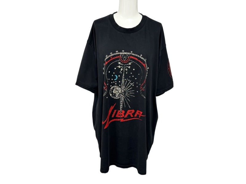 Givenchy ジバンシー 半袖Ｔシャツ BM70FT3002 ブラック コットン バックプリント サイズM 美品 中古 4b007062