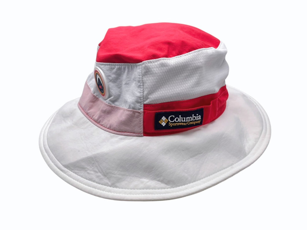 Columbia×KITH コロンビア×キス バケット ハット XU3836 ホワイト レッド ナイロン サイズO/S 美品 中古 4b007065