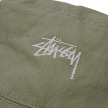 画像をギャラリービューアに読み込む, STUSSY ステューシー 刺繍 ロゴ バケットハット 1321067 グリーン コットン サイズ L/XL 美品 中古 4b007077