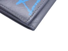 Load image into Gallery viewer, BALENCIAGA バレンシアガ ペーパー グラフィティ コンパクト ウォレット 三つ折り財布 391446 グレー レザー ゴールド金具 美品 中古 4b007083