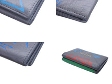 Load image into Gallery viewer, BALENCIAGA バレンシアガ ペーパー グラフィティ コンパクト ウォレット 三つ折り財布 391446 グレー レザー ゴールド金具 美品 中古 4b007083