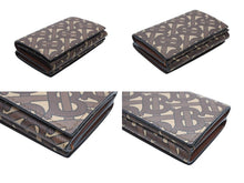 画像をギャラリービューアに読み込む, 極美品 BURBERRY バーバリー TB モノグラム コンパクトウォレット 三つ折り財布 ブラウン PVC レザー 中古 4b007084